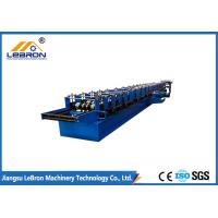 China Blue Color Gutter Roll Forming Machine , PLC Control Seamless Gutter Equipment on sale