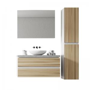 MDF PVC Customized Bathroom Cabinets Wall Mounted Space Saving Makeup Vanity