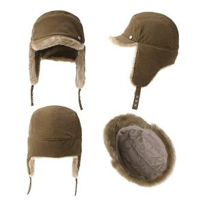 China Men 56cm Winter Leather Trapper Hat Warm With Fur supplier