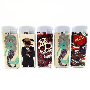 China Model NO. DY-F008 Custom Cool Cover Encendedor Windproof Cigarette Electric Lighter supplier
