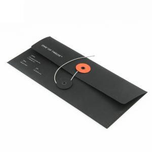 China Black Color Custom Paper Card Envelopes Printing With String Closure supplier