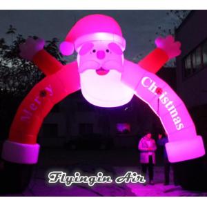 China Led Lighting Inflatable Santa Claus Arch for Christmas Decoration supplier