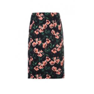 Polyester Flower Print Ladies Fashion Skirts Knee Length Skirts In Spring / Summer