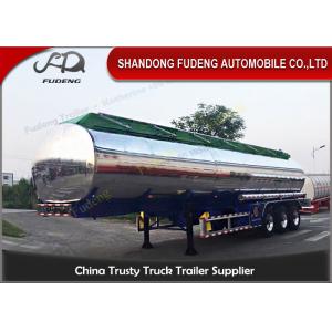 FUWA axle petrol fuel tanker semitrailer stainless steel tank trailer sale