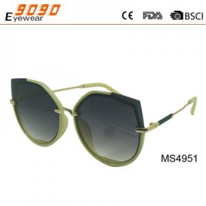 China New arrival and hot sale of metal sunglasses, UV 400 Protection Lens，suitable for women supplier