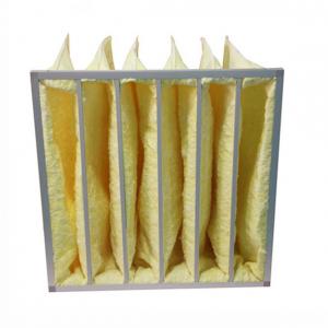 yellow Water Resistant MERV14 Pocket Air Filters For HVAC Systems