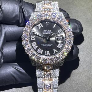 Hip Hop Rolex Moissanite Watch G Shock  Luxury Bust Down Diamond Watch