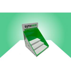 Three Tiers Cardboard Counter Display Stands For Selling Pain Relief Medicine