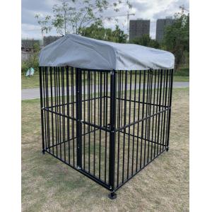 Metal kennel outdoor large dog cage easy to clean and rustproof with lockable dog door with waterproof & anti-UV cover