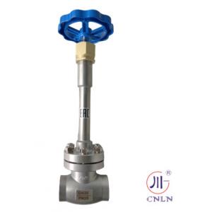 DN25 Cryogenic Long Stem Manual Globe Valve PTFE Valve CF8 CF3 Blue handwheel