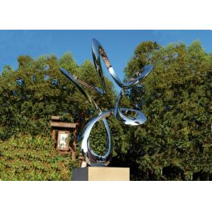 Modern Landscape Polished Stainless Steel Sculpture , Abstract Garden Sculpture