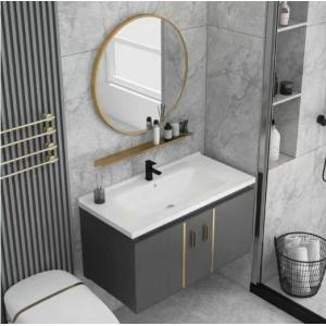 Modern Style and Ceramic Basin Washbasin Cabinet with Bathroom Mirror Cabinet