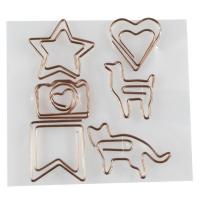 China Unique Metal Rose Gold Airplane Paper Clips Custom Shape Paperclip for Office Stationery on sale