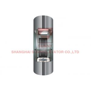 China Decorated Panel Panoramic Elevator With Spot Lights Flanks Car Roof Decoration supplier