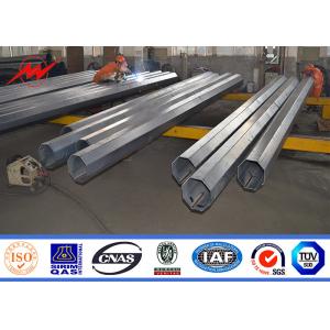 Bitumen Tapered Electrical Transmission Pole 35FT 3mm Thick Hot Dip Galvanized