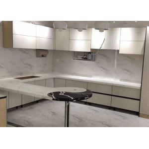 White Quartz Kitchen Worktops , Quartz Stone Countertops Customized Size
