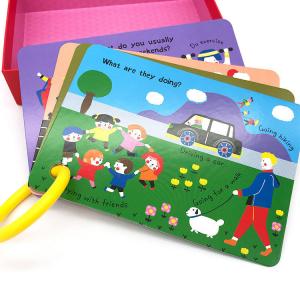 China Cardboard Full Color Card Educational Flash Cards Printing With Round Pp Ring supplier