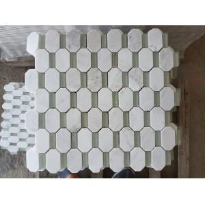 China Artificial Hexagon White Carrara Marble Tiles , Hotel White Carrara Hexagon Tile supplier