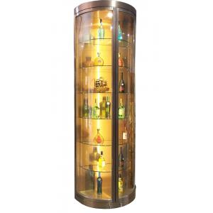 Restaurant Glass Wine Storage Cabinet Stainless Steel Luxury Refrigerator Whiskey Display Rack