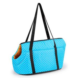 Dot Printed Pet Carrier Bag Polyester Material Weight 1kg Zipper Closure