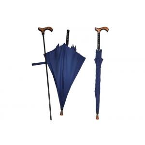 China Adjustable Height Golden Stand Hiking Stick Umbrella , Walking Cane Umbrella For Climbing supplier