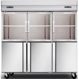 China 1600L Glass Door Commercial Kitchen Refrigerator , Stainless Steel Kitchen Appliances supplier