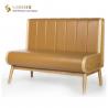 China Modern Leather Restaurant Booths Solid Wood Mid Century Dining Sofa ODM wholesale