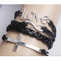 China Multi strands “redeeming love” braided leather bracelets on sale