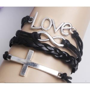 Multi strands “redeeming love” braided leather bracelets