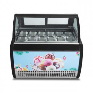 Frost Free Ice Cream Display Freezer Fan Cooling With Ultimate Temperature -18-22C Ice Cream Display Showcase