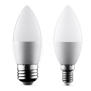 China Aluminum C37 Bright Led Candle Bulb With White Housing And Tail supplier