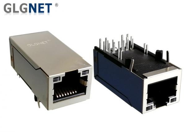 Right Angle Female POE RJ45 Connector 1 X 1 Port IEEE 802.3u Standards