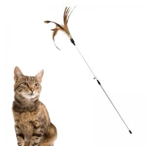 China Funny Exerciser Playing Interactive Cat Toys Plastic Material With Feather Fur supplier