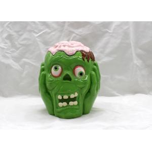 Home Decoration 3D Ceramic Cookie Jar Skull Big Eyes Design Dolomite Food Container