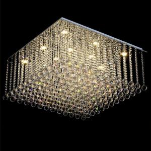 China Square Flush Mount Crystal Chandelier For Luxury Living Room Crystal Chandeliers(WH-CA-95) supplier