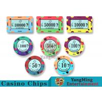 40 / o casino cerâmico Chips Bright Colors With Custom do diâmetro de 43mm imprimiu o projeto