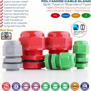 Plastic IP68 Waterproof Cable Glands Electrical Joints Connectors with Integral Metric Thread