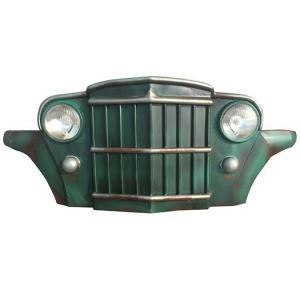 PE Foam Upcycle Vintage Car Front Lighted Wall Decor 127*47*23