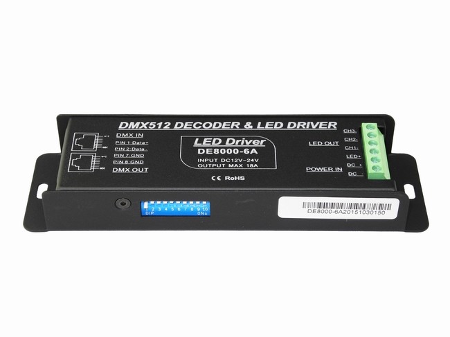 China décodeur des pixels LED DMX512 du noir 12V pour le montage 6A/CH maximum de RVB LED supplier