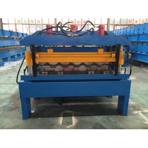 China Hydraulic Cutting Steel Roofing Tile Roll Forming Machine With Chain Drive 2-4m/Min supplier