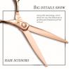 Cobalt Steel Colourful Scissors , Rose Gold Hair Cutting Shears High Stability