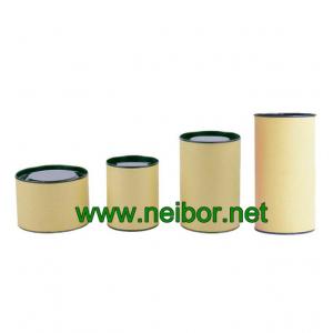 brown color kraft paper tube can box with tin lid and bottom for tea packaging