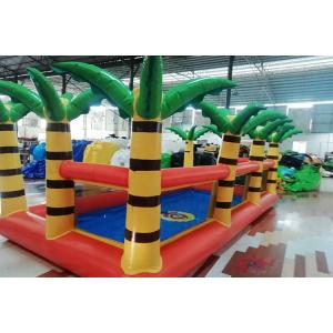 China Outdoor Garden Inflatable Swimming Pool With Palm Tree Fence For Kids Playing supplier