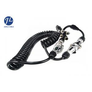 China Coiled Trailer Security Camera Extension Cable , 7 Pin Curly Cable Extension Lead supplier