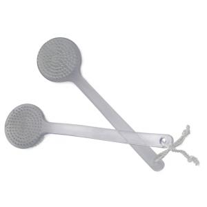 China Dry Skin Body Brush / Curved Bath Brush With Ps Long Handle & Round Head supplier