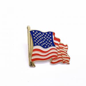 China 1 Inch United States Flag Lapel Pins , Soft Enamel Silver Lapel Pin supplier