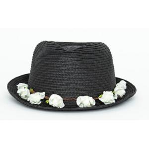 China BLACK FLORAL TRILBY HAT supplier