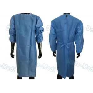 China Soft Disposable Protective Gowns , SMS Disposable Medical Gowns With 2 Waist Tie On / Neck Tie On supplier