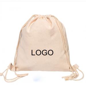 Customized Logo Drawstring Cotton Rope Drawstring Sport Bag For Clothing