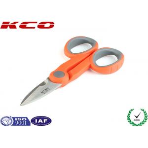 China PON Fiber Optic Kevlar Cutter Scissor Shears For Cables 14 cm Orange supplier